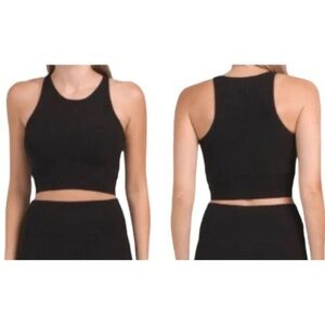 House of Harlow 1960 Tank Top Women's Medium Black Crop Ribbed Stretch, New